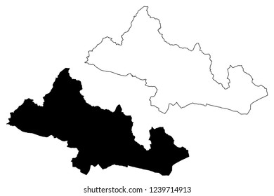 Kilis (Provinces of the Republic of Turkey) map vector illustration, scribble sketch Kilis ili map