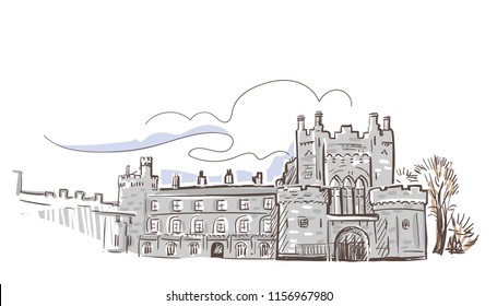 Kilkenny castle vector sketch
