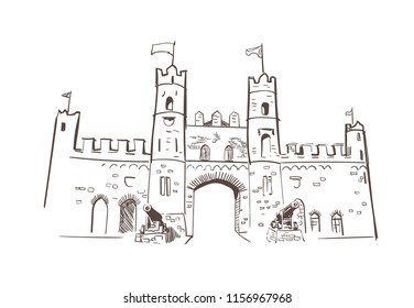 Kilkenny Gates  Castle Vector Sketch