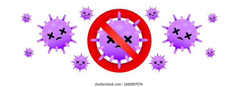 Kill COVID-19. Stop COVID-19. COVID-19 is die. COVID-19 vector, Coronavirus vector, and virus vector on white background. Kill cancer.