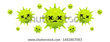 Kill COVID-19. Stop COVID-19. COVID-19 is die. COVID-19 vector, Coronavirus vector, and virus vector on white background. Cancer is die.