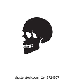 Kill with jae detail icon vector. Bold profile skull with jawbone accent, perfect for edgy designs.