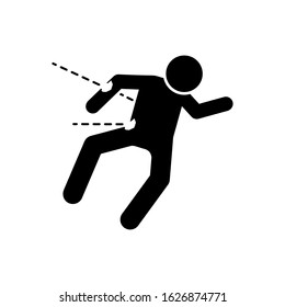 Kill man bullet icon. Simple warning armed man icons for ui and ux website or mobile application