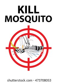 kill mosquito cartoon isolated background