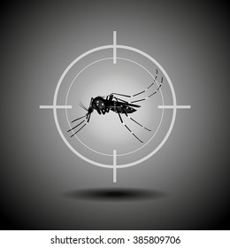 kill mosquito , flat icon design, logo vector