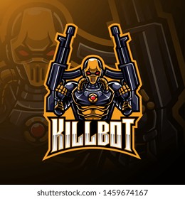 Kill robot esport mascot logo design