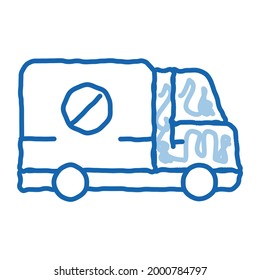 Kill Truck sketch icon vector. Hand drawn blue doodle line art Kill Truck sign. isolated symbol illustration