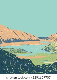 Killarney National Park in County Kerry Ireland WPA Art Deco Poster 