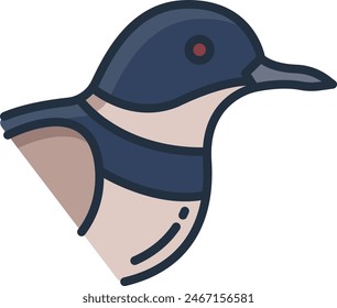 Killdeer bird linear color vector illustration