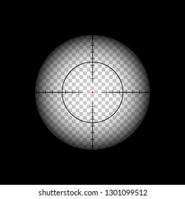 Killer Aiming With Sniper Rifle Crosshairs With Red Dot Illustration.