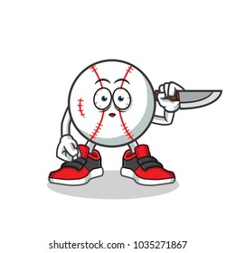 killer baseball mascot vector cartoon illustration