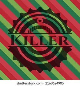 Killer christmas style badge. Vector Illustration. Detailed. 
