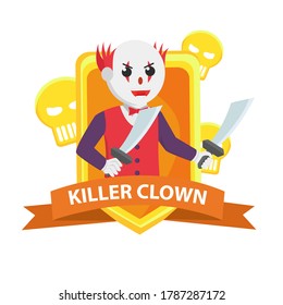 killer clown emblem design character on white background