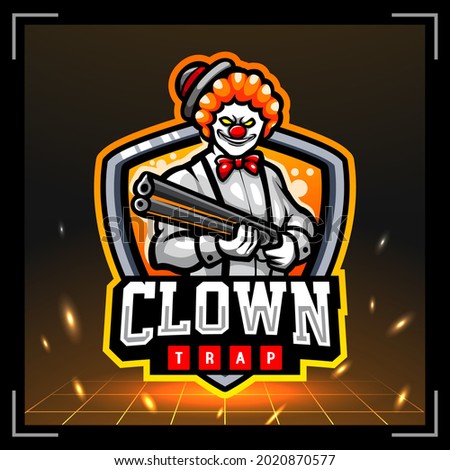 Killer clown mascot. esport logo design