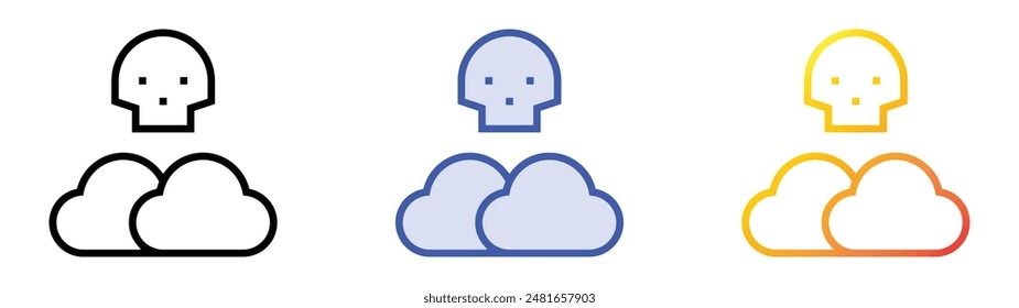 killer fog icon. Linear, Blue Fill and Gradient Style Design Isolated On White Background