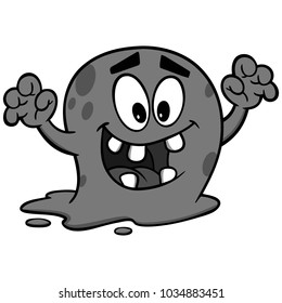 Killer Germ Illustration - A vector cartoon illustration of a spooky Killer Germ.