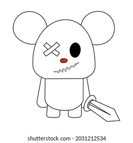 Killer Rat Streetwear Design Black and White Color Commercial Use