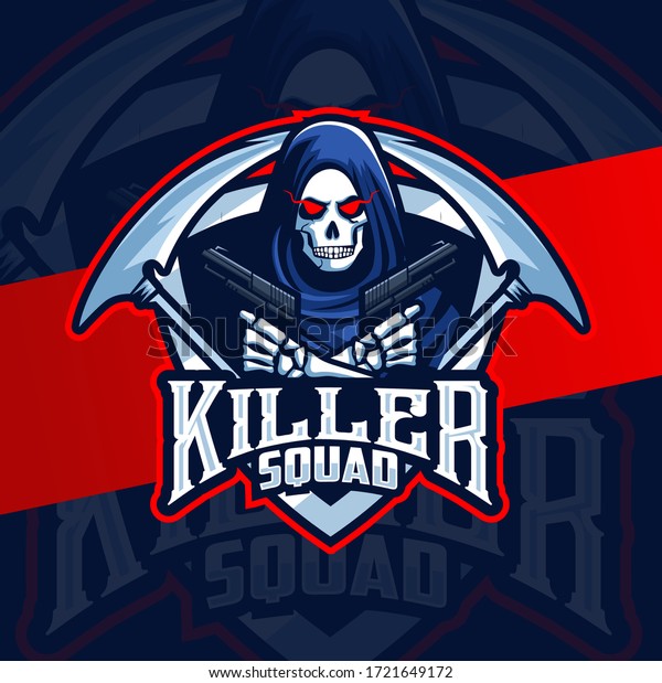 Killer Reaper Guns Mascot Esport Logo Stock Vector (Royalty Free ...