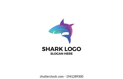 Killer Shark Colorful Logo Vector Icon Illustration