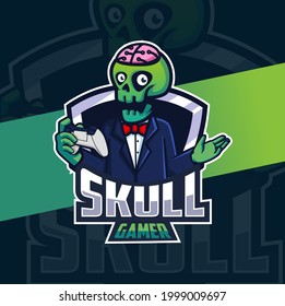 killer skull reaper mascot esport logo for