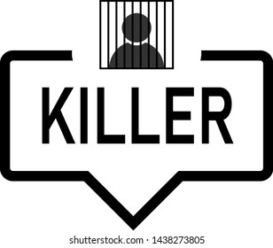 killer Speech bubble with icon, isolated. Flat design on white background