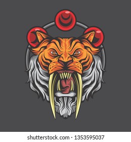 killer tiger for t-shirt design