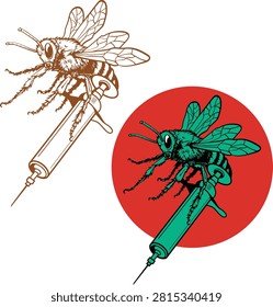 killer wasp with a hypodermic needle, hypodermic needle