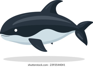 Ilustración de animales de ballena asesina en estilo plano