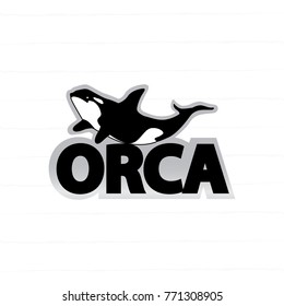 killer whale animal orca typo logo