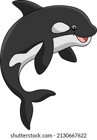 Killer Whale Cartoon Colored Clipart Illustration