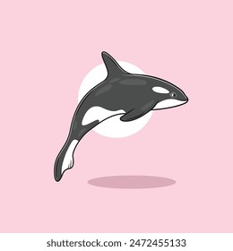 Clipart de la ballena asesina. Ilustración vectorial plana.