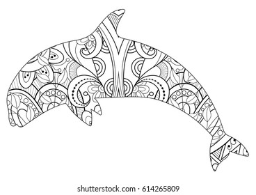 Killer whale - ethnic monochrome pattern