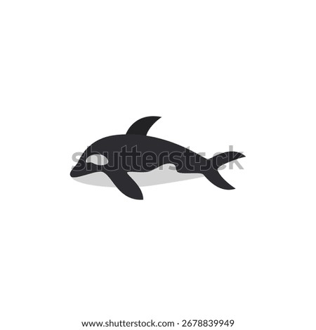 killer whale flat design element