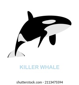 Killer Whale flat icon. Colored element sign from wild animals collection. Flat Killer Whale icon sign for web design, infographics and more.