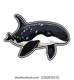 Killer Whale Flat Icon Isolated On White Background