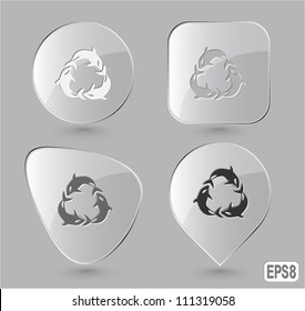 Killer whale. Glass buttons. Vector illustration.