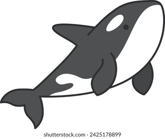 Icono de la ballena asesina en estilo plano. Ilustración del vector de la ballena asesina en fondo aislado blanco. Concepto de negocio de la ballena asesina.