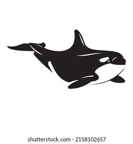 Killer Whale Icon. Isolated On White. Orca Icon