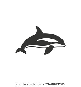 Icono de ballena asesina sobre fondo blanco - Ilustración de vectores simple