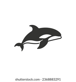 Icono de ballena asesina sobre fondo blanco - Ilustración de vectores simple