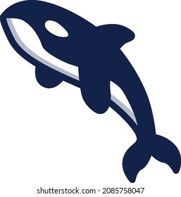 Killer whale illustration icon design flat animals
