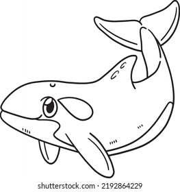 Killer Whale Isolated Coloring Page for Kids