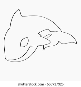 killer whale line art vector on white background.