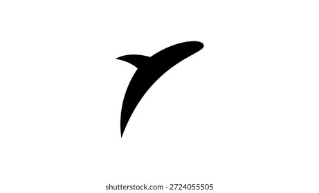 Killer Whale Logo, schwarz, einzelne Silhouette