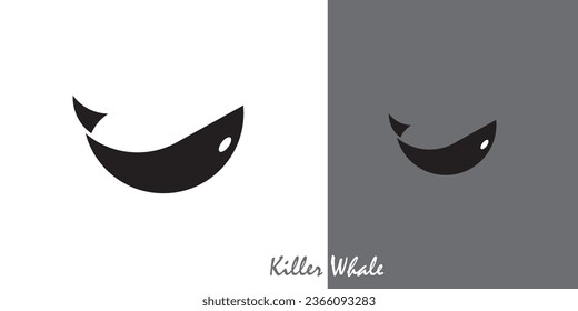 Killer whale logo design with minimalist colors.