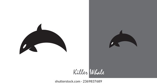 Killer whale logo design with minimalist colors.