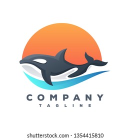 killer whale logo vector