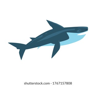Killer Whale, Marine Life Element, Sea or Ocean Creature Vector Illustration