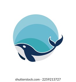 ilustración vectorial del logo de la orca de ballena asesina