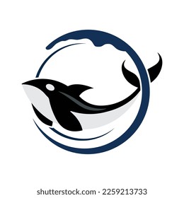 killer whale orca logo vector illustration